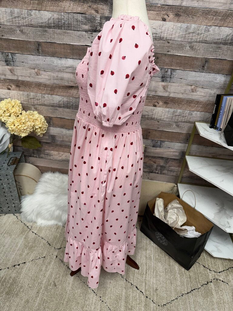 Kate Spade Ladybug Print Puff Sleeve Dress