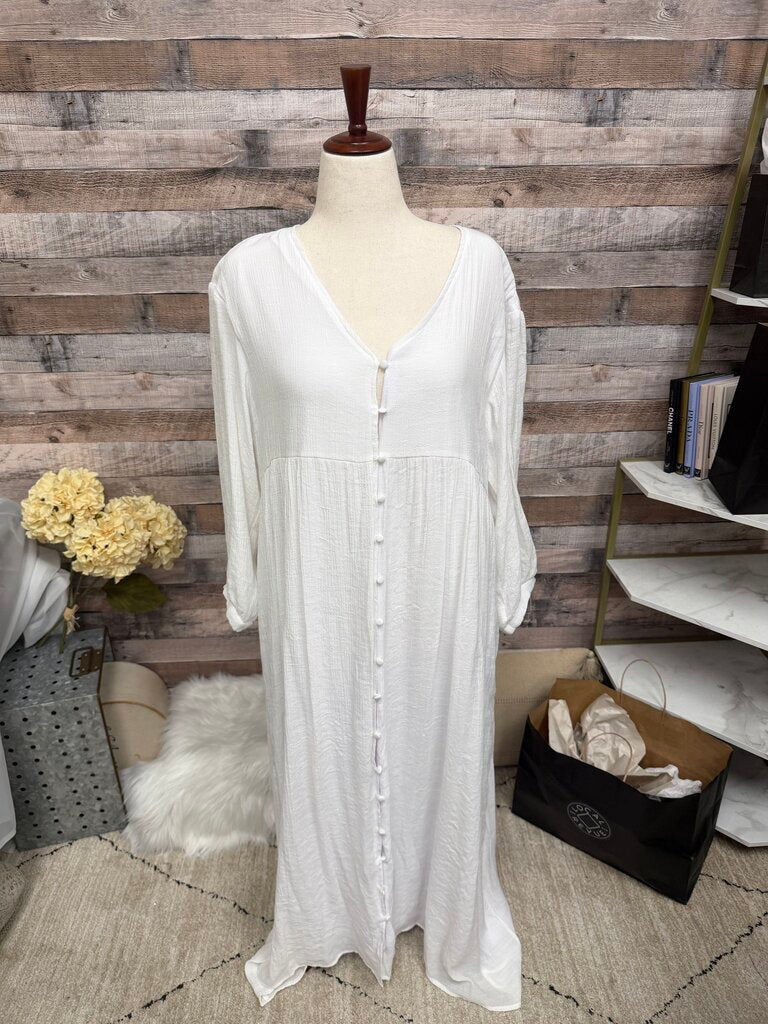 NWT Celmia Collection White Button-Front Dress