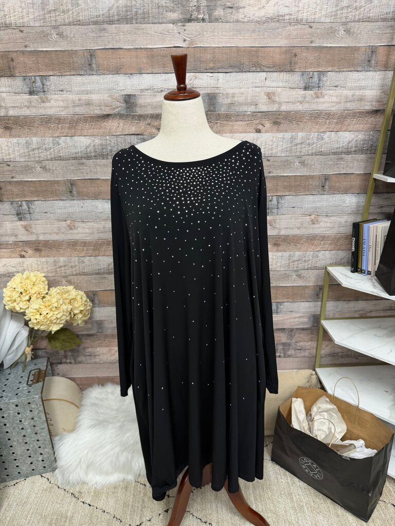 Nina Leonard Black Stud Embellished Top 2