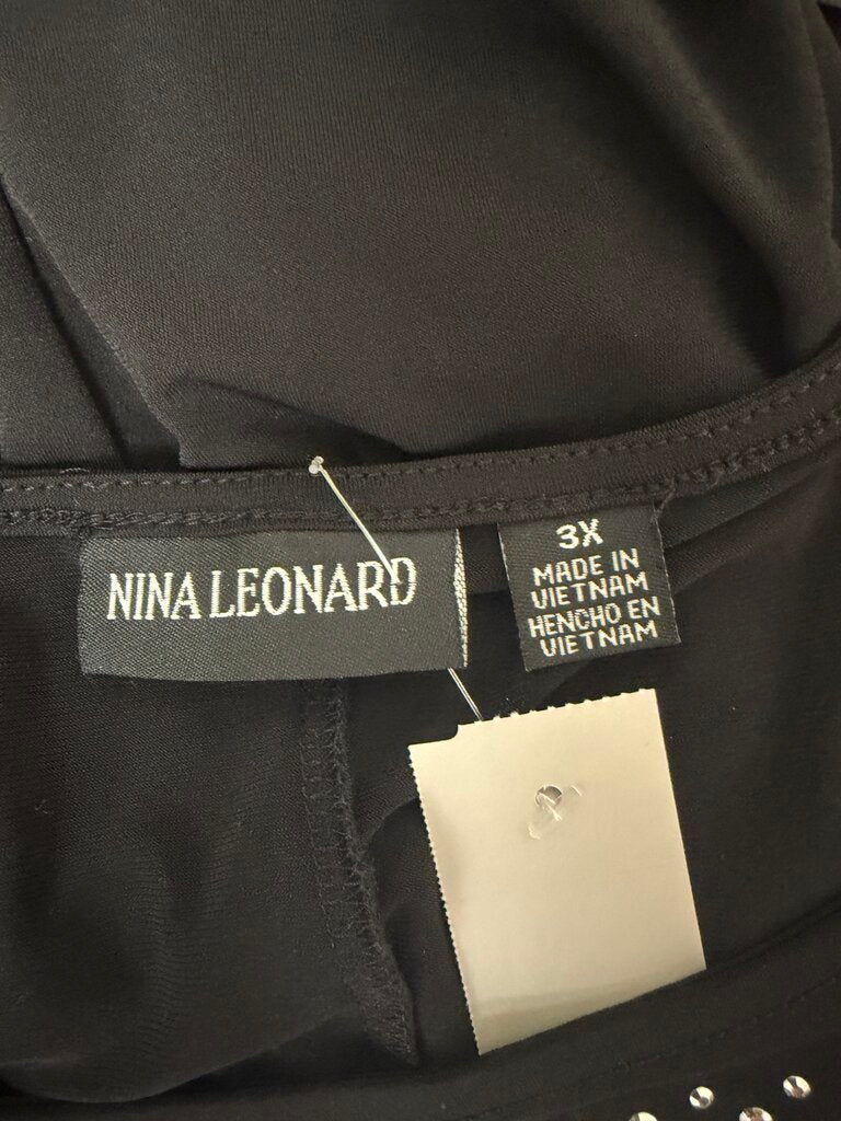Nina Leonard Black Stud Embellished Top 2
