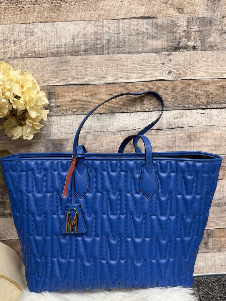 Moschino Milano Electric Blue Quilted M Large Tote