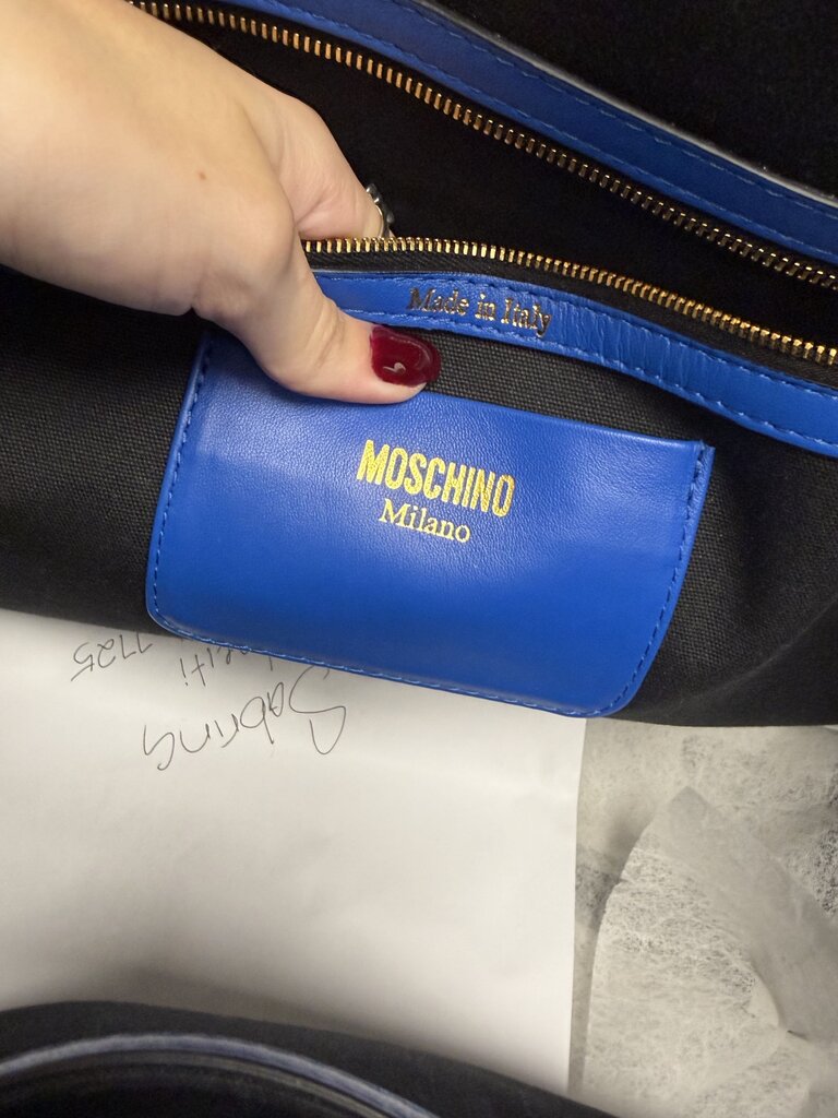 Moschino Milano Electric Blue Quilted M Large Tote
