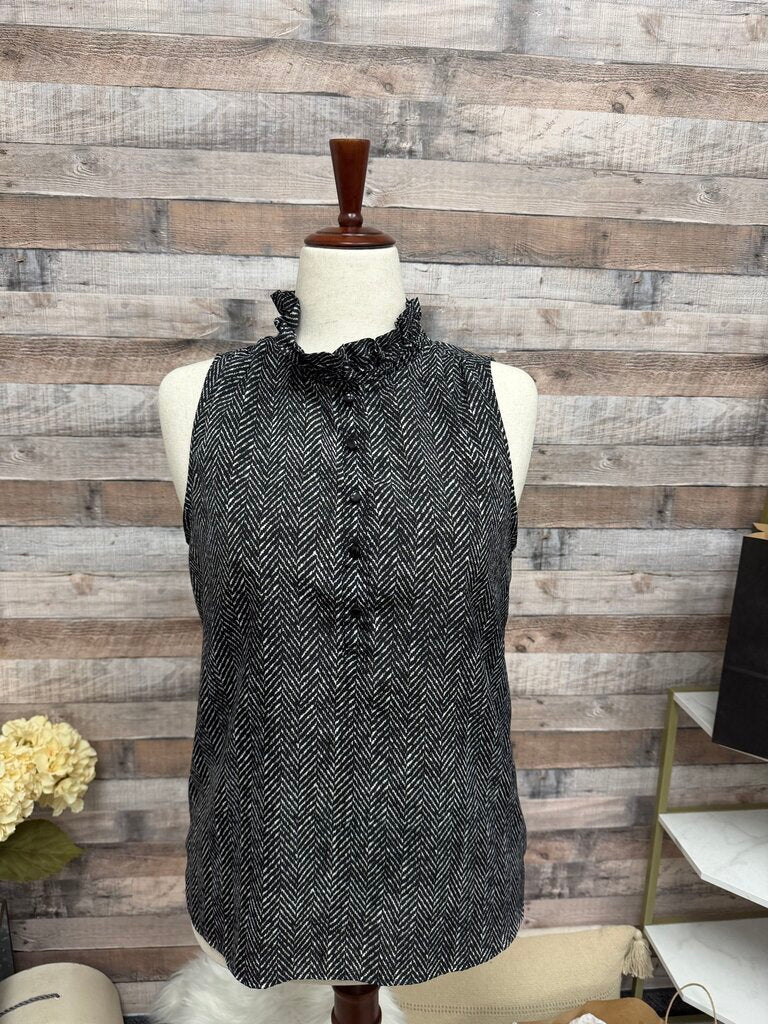 J.Crew Grey Herringbone Sleeveless Blouse