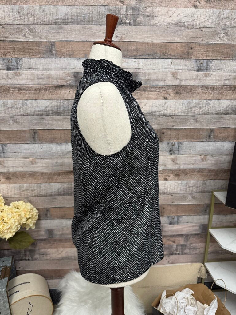 J.Crew Grey Herringbone Sleeveless Blouse