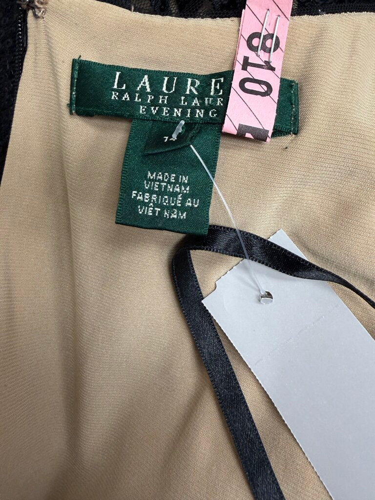 Lauren Ralph Lauren Black Mesh Cocktail