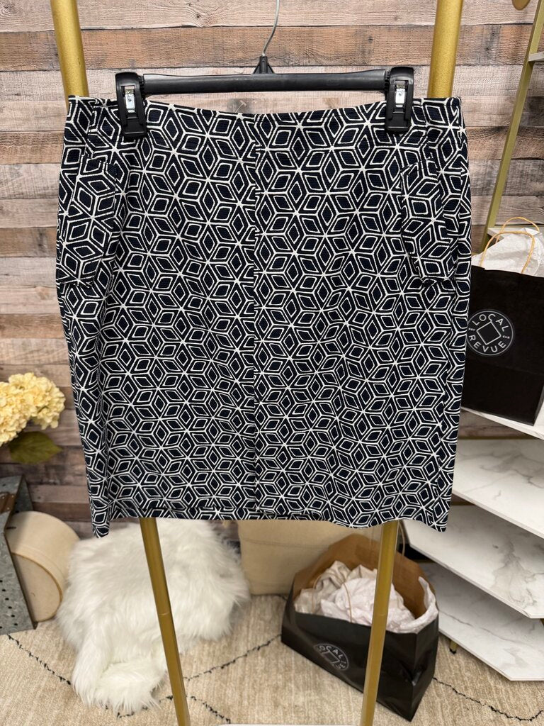 Talbots Geometric Print Wide-Leg Skirt