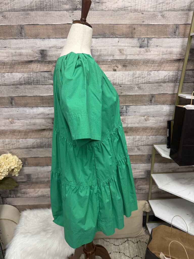 A.L.C Green Short Sleeve Mini Dress With Puff Sleeves
