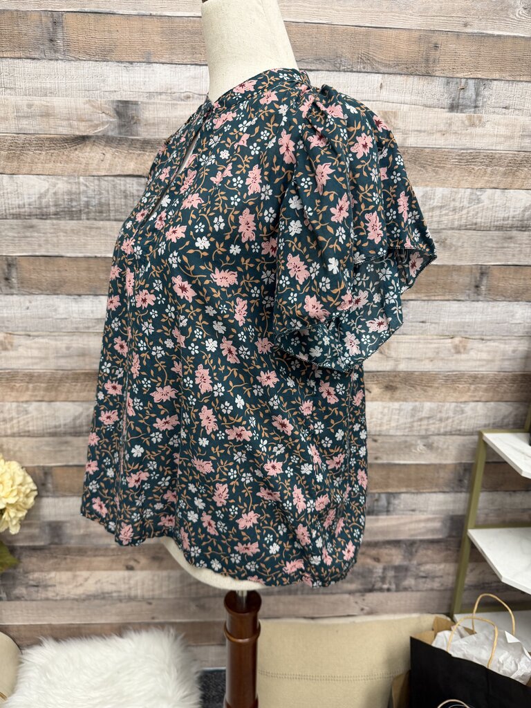 Trovata Birds Of Paradise Green & Floral Blouse