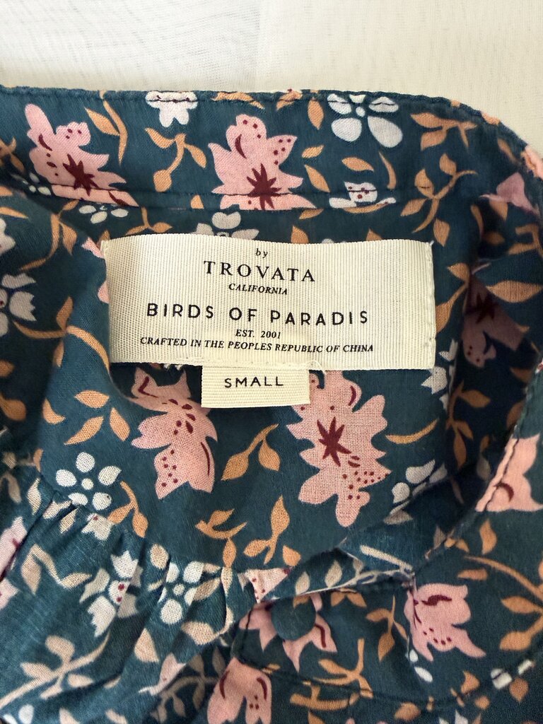 Trovata Birds Of Paradise Green & Floral Blouse