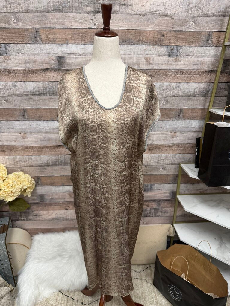 Aqcclothing Snakeskin Print T-Shirt Dress