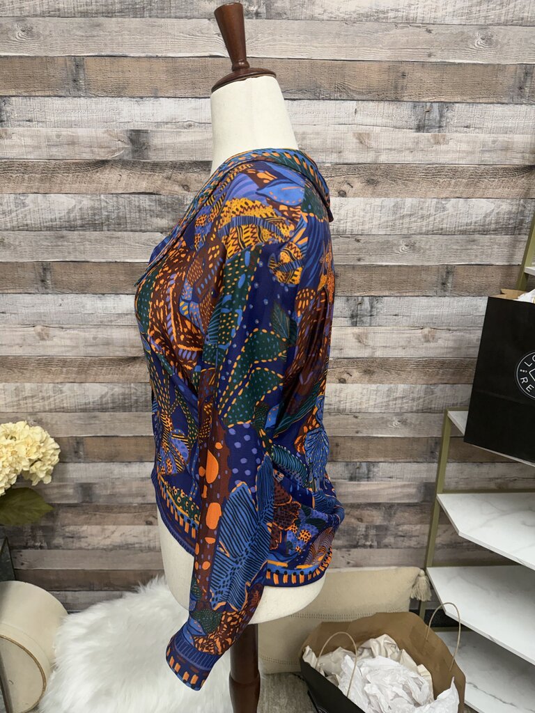 FARM Rio Multi Color Mixed Print Silk Blouse