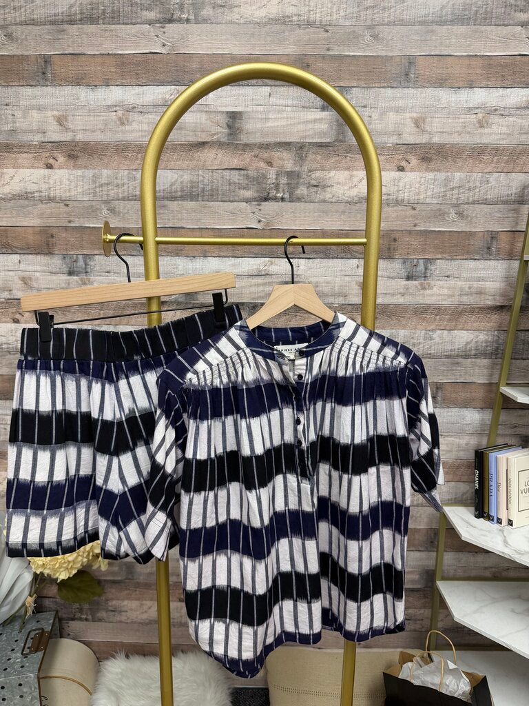 Apiece Apart Navy & White Striped Set