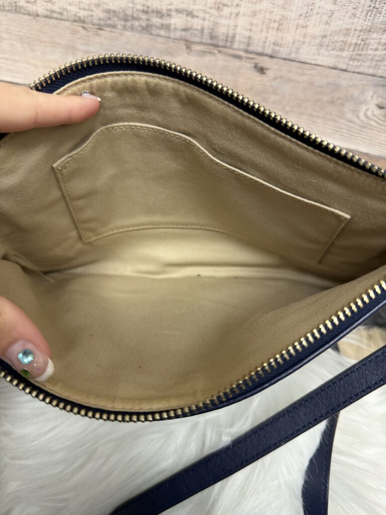 Coach Navy & Neon Perforated Leather Bag