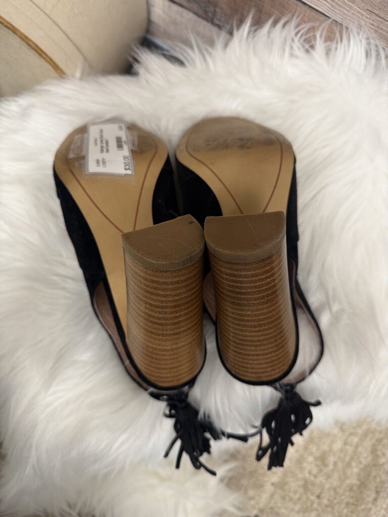 Halogen Jannie Black Suede Heel Sandals