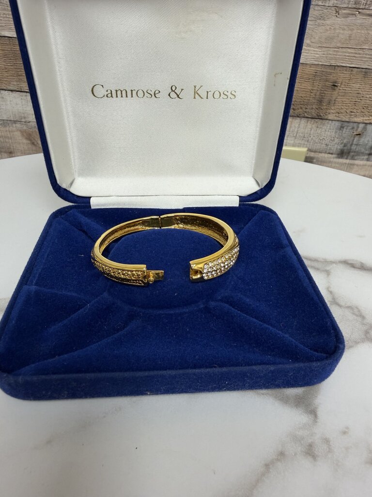 Camrose & Kross Gold-Tone Bangle Bracelet With Crystal Design