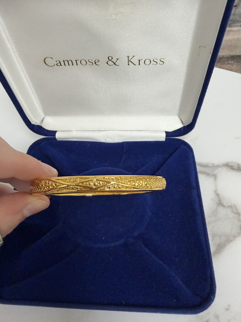 Camrose & Kross Gold-Tone Bangle Bracelet With Crystal Design