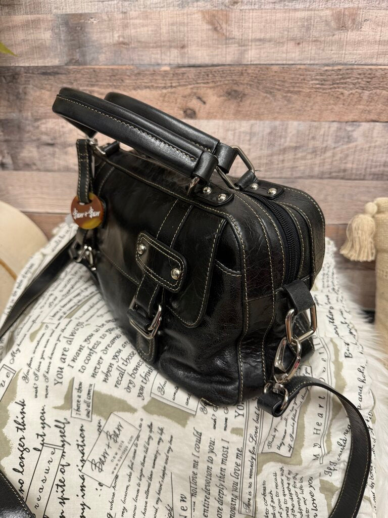 Barr & Barr Black Patent Leather Satchel