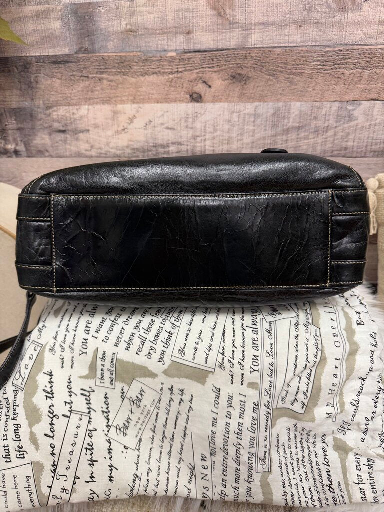 Barr & Barr Black Patent Leather Satchel