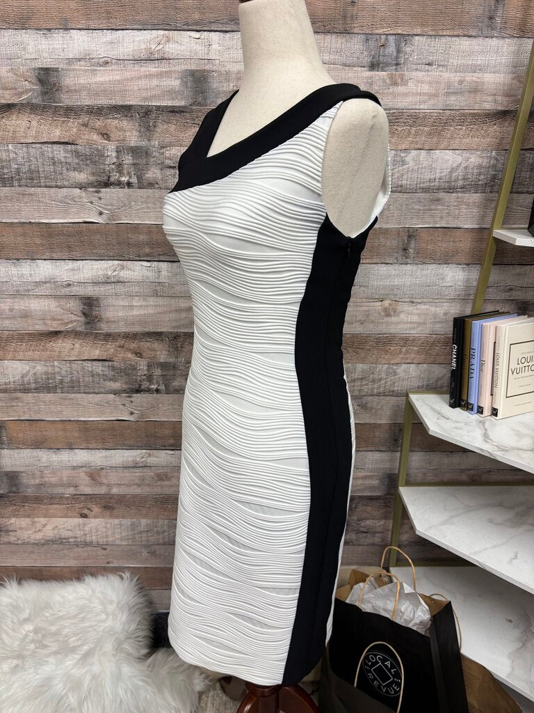Hartly Black & White Color Block Spandex Dress