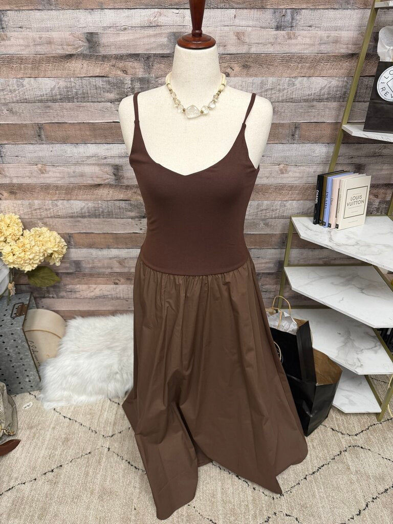 Pixie Market Brown Sleeveless Maxi Dress