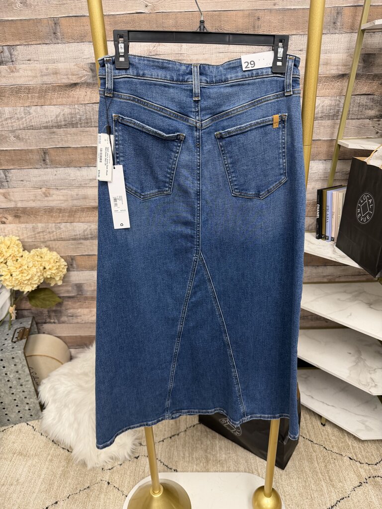 Reformation Jeans Denim Maxi Skirt With Front Slit