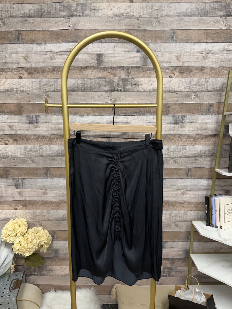 Zadig & Voltaire Black Ruched Midi Skirt