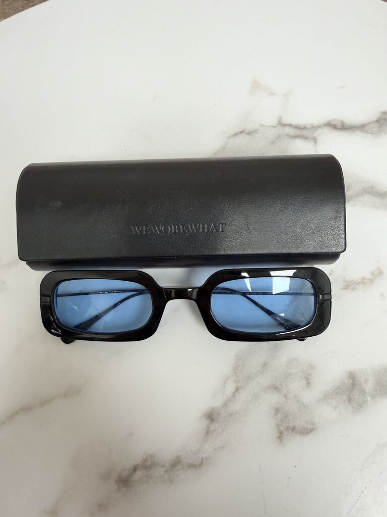 WeWoreWhat Black Acetate Sunglasses with Blue Lenses