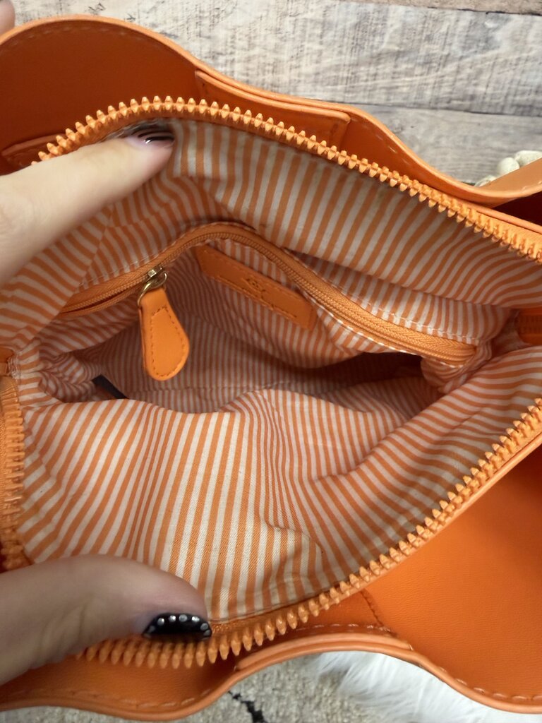 Nanette Lepore Orange Leather Bucket Bag
