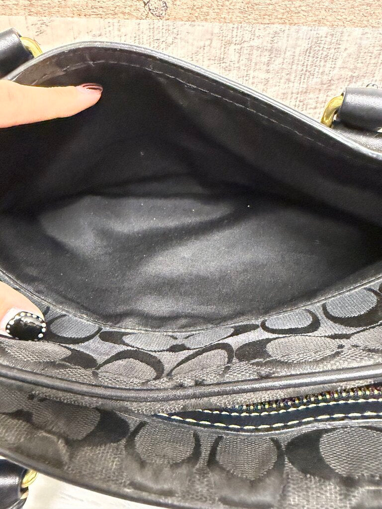 Coach Black On Graphite Signature Print Sachel