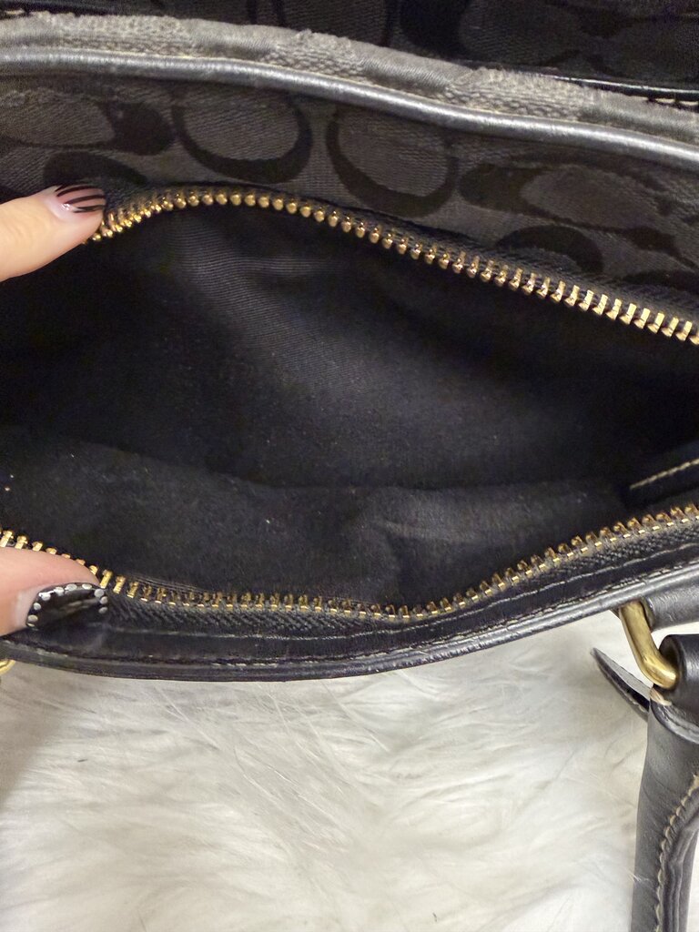 Coach Black On Graphite Signature Print Sachel