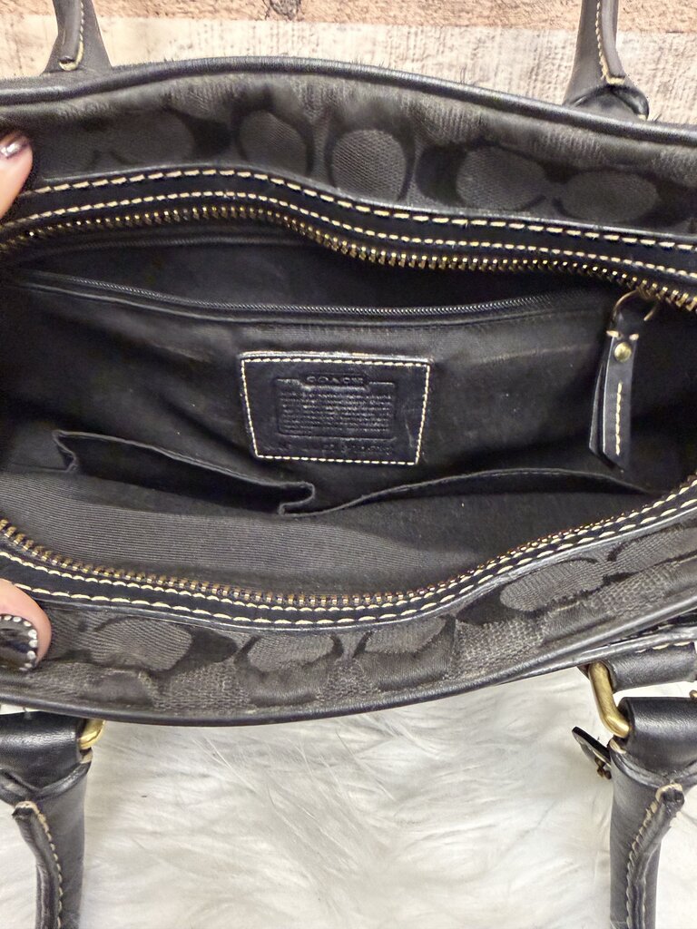 Coach Black On Graphite Signature Print Sachel