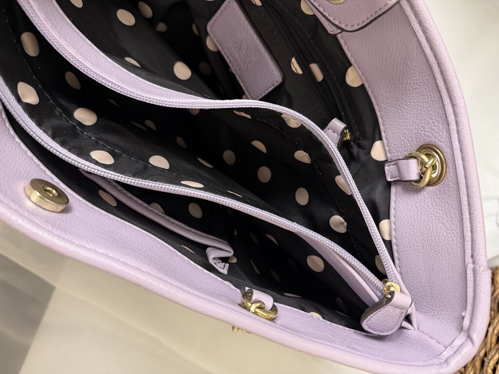 Anne Klein Leo Legacy Lavender Tote Handbag Made Of Vegan Leather