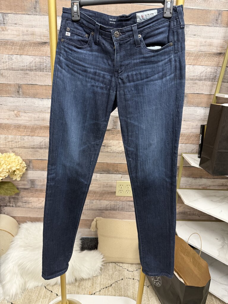 AG Adriano Goldschmied Dark Blue Wash Cigarette Leg