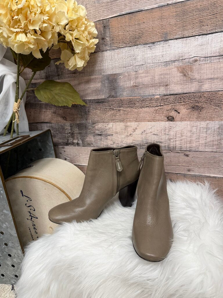 Tory Burch Taupe Leather Ankle Booties