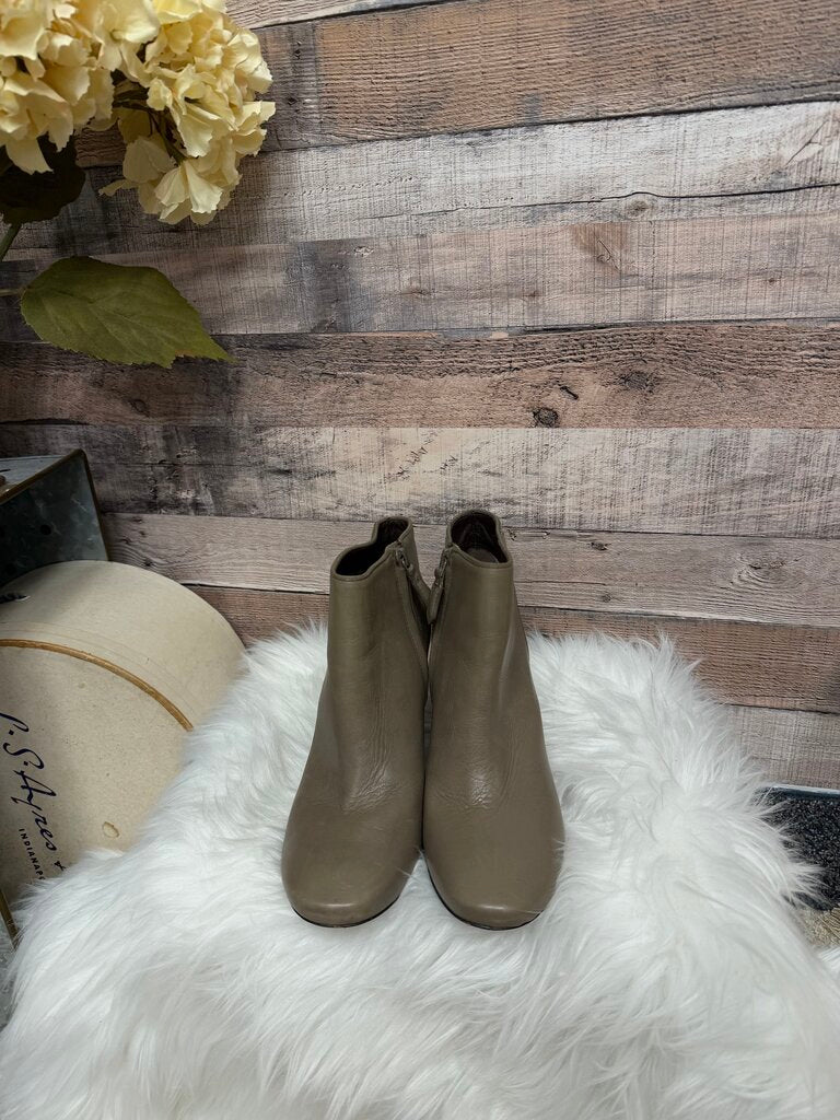 Tory Burch Taupe Leather Ankle Booties
