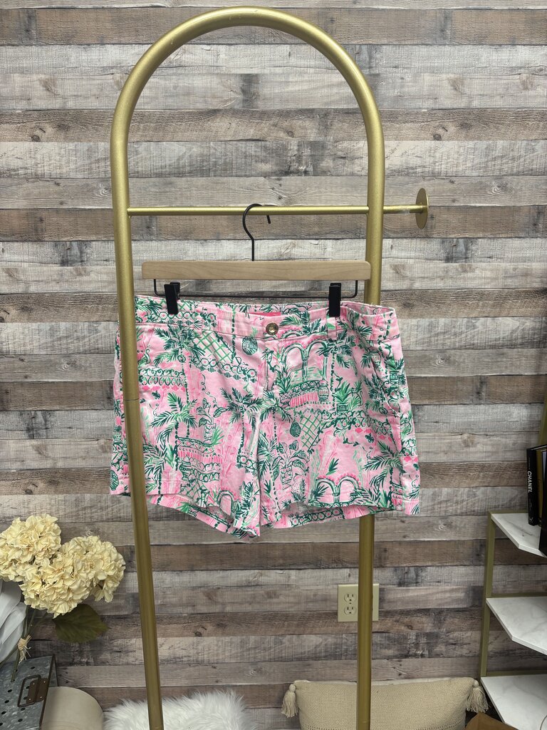 Lilly Pulitzer Pink Tropical Palm Print Shorts