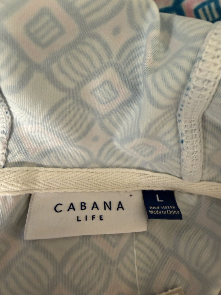 Cabana Life Blue Costal Sleeves Swim Coverup