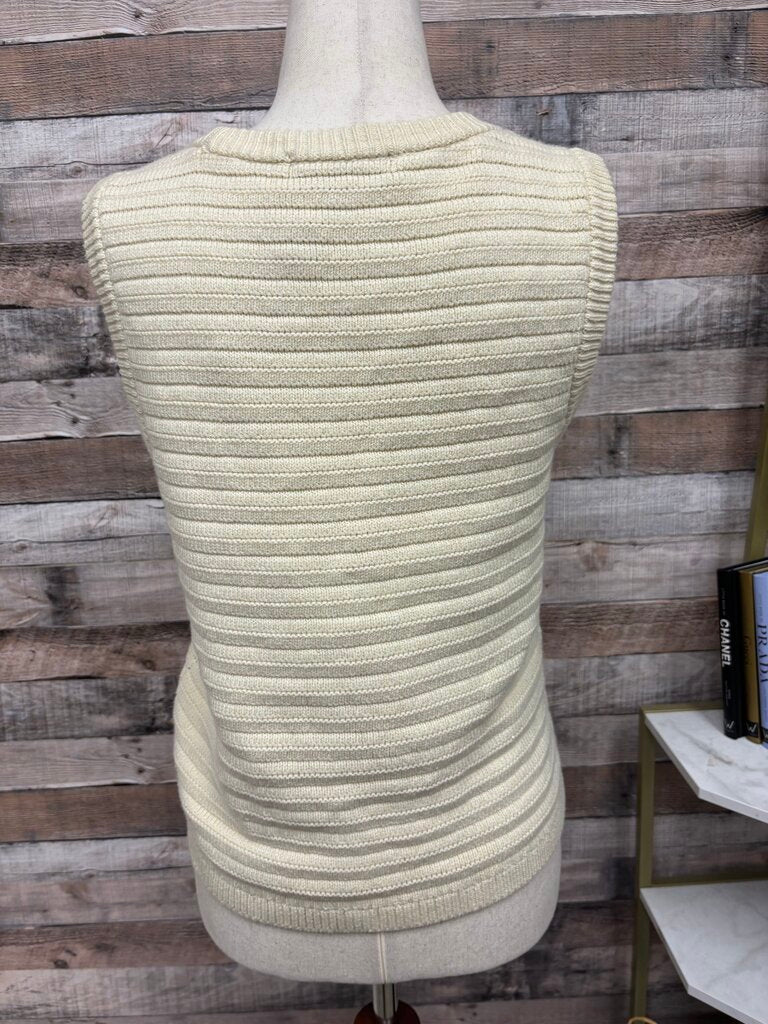 Sanctuary Cream Sleeveless Knit Sweater