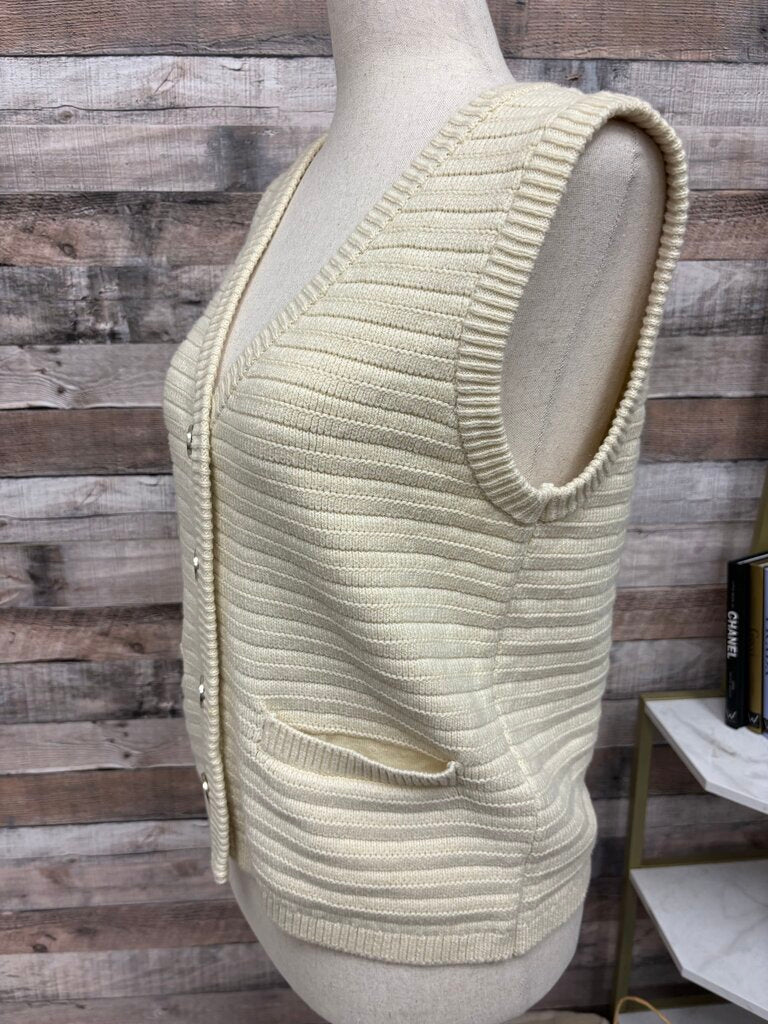 Sanctuary Cream Sleeveless Knit Sweater