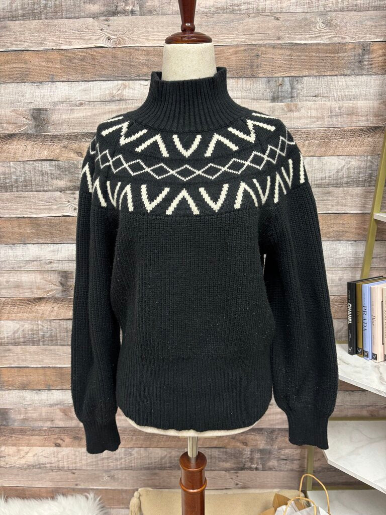 Varley Black Isle Yoke Mock Neck Knit Sweater