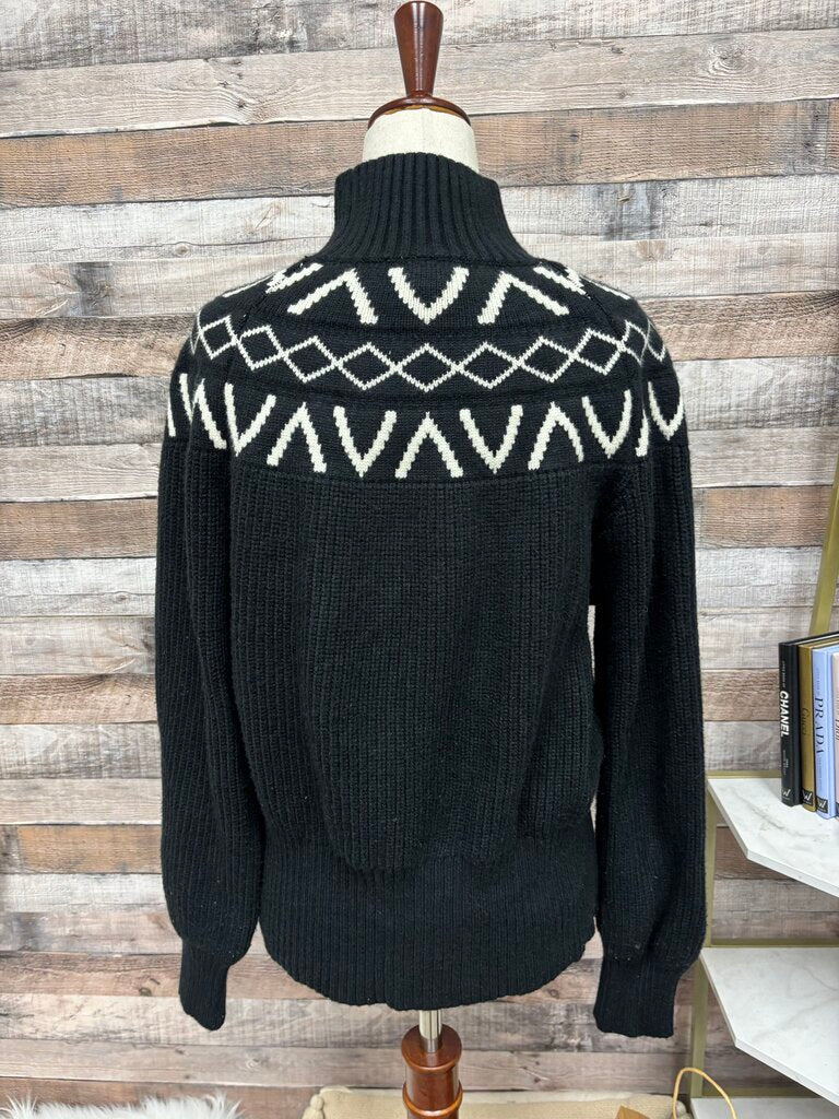 Varley Black Isle Yoke Mock Neck Knit Sweater