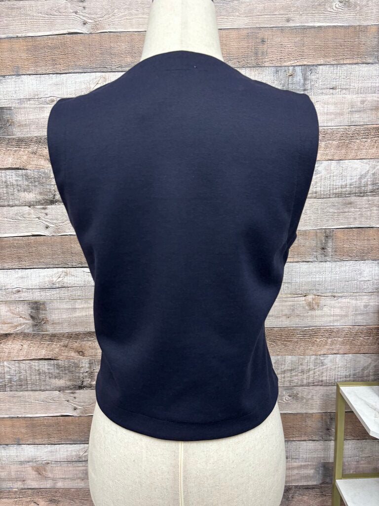 Evereve Navy Button Front Sleeveless Vest