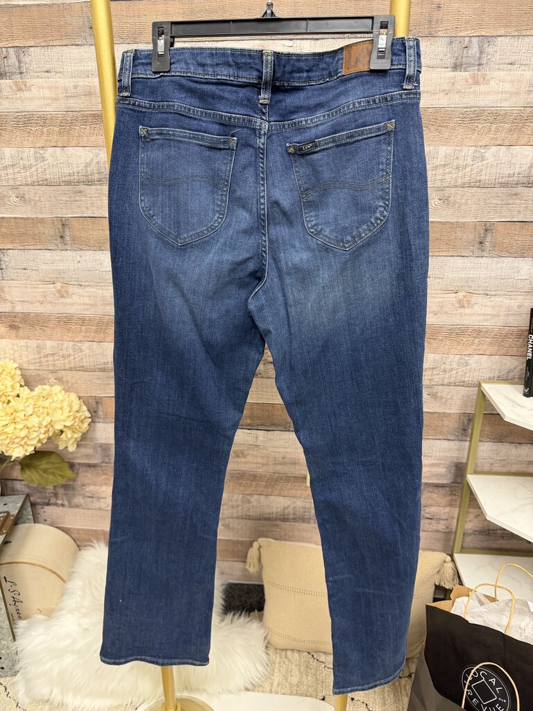 Lee Dark Wash Regular Fit Mid Rise Jeans