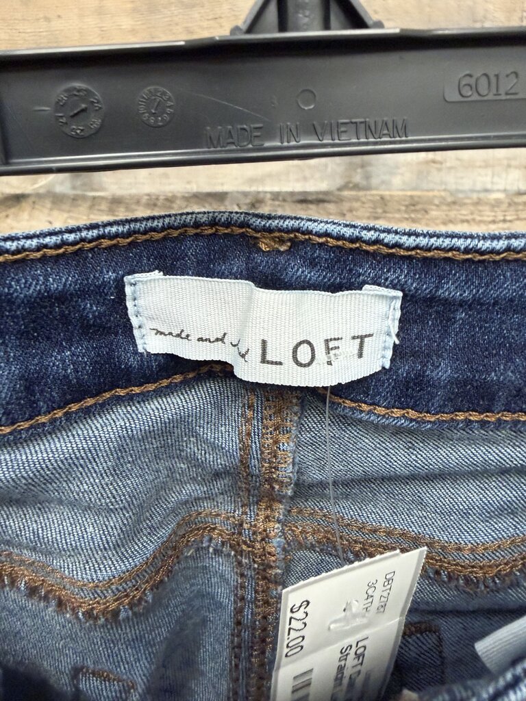 LOFT Dark Wash Navy Straight Leg Jeans