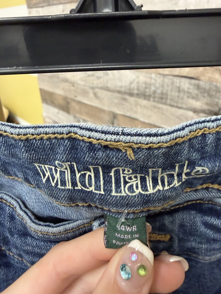 Wild Fable Skinny Side Stripe Detail Blue Jeans Brown & Navy Stripes