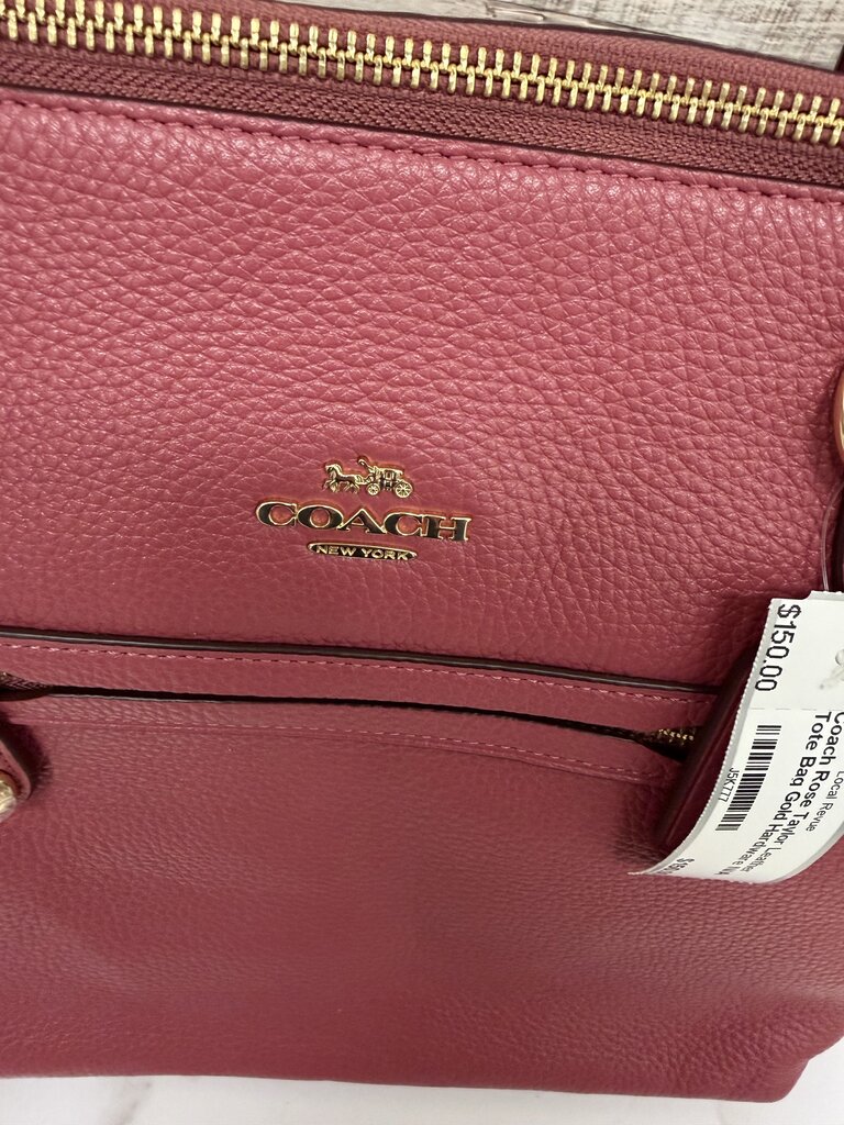 Coach Rose Taylor Leather Tote Bag Gold Hardware
