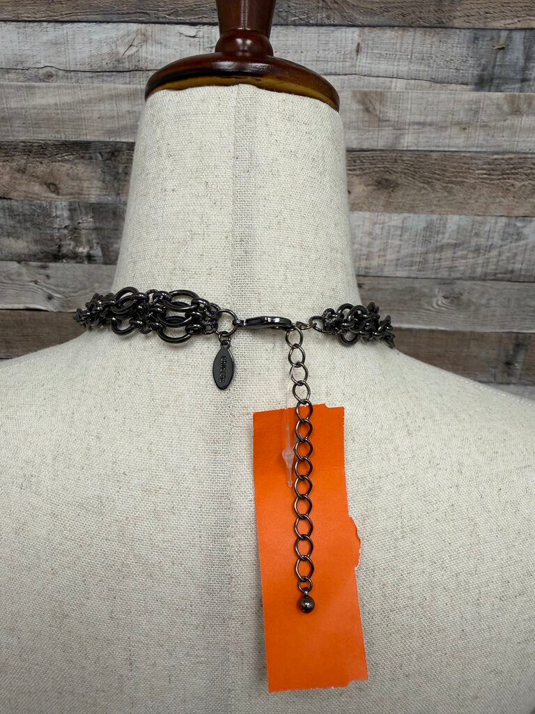 Chico's Purple/Silver Tone Beaded Necklace
