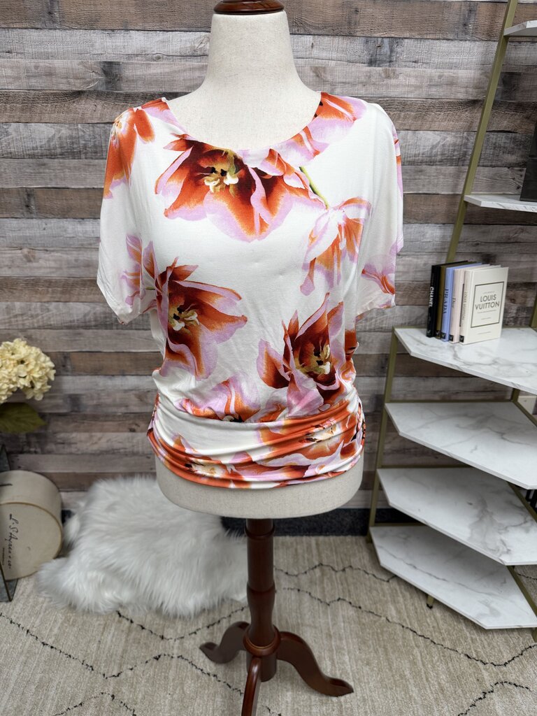 NWT Chico's Pink/Red Floral Print Blouse