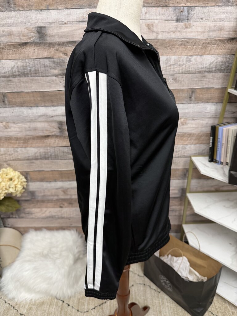 NWT Adidas Black With Three White Stripe Jacket 1