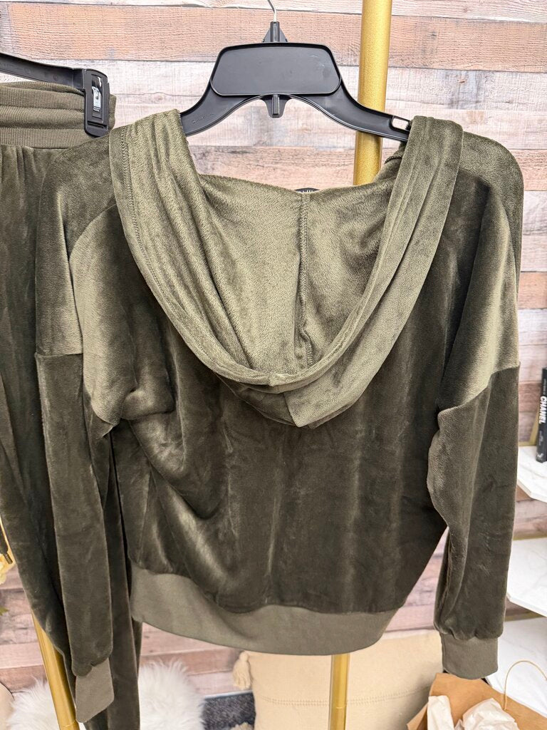 Felina Olive Green Zip Up Hoodie
